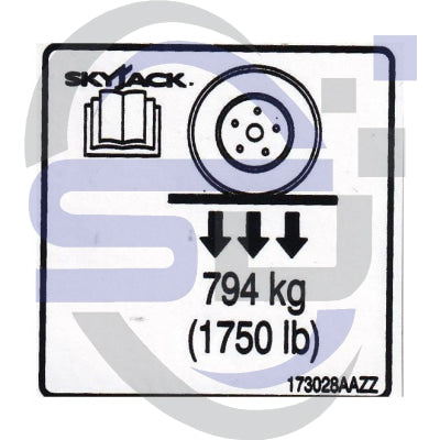 Skyjack Single Decal 173028_AAZZ - Safety Decals Ltd