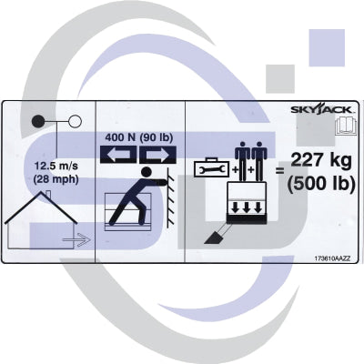 Skyjack Single Decal 173610_AAZZ - Safety Decals Ltd