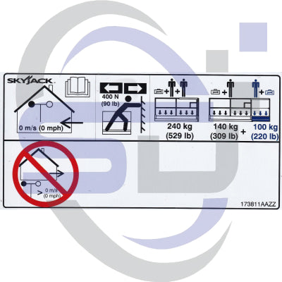 Skyjack Single Decal 173811_AAZZ - Safety Decals Ltd