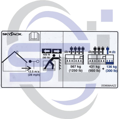 Skyjack Single Decal 223608_AAZZ - Safety Decals Ltd