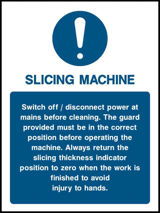 Slicing Machine Switch Off/Disconnect Power At Mains