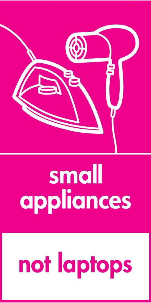 small appliances not laptops - Safety Decals Ltd