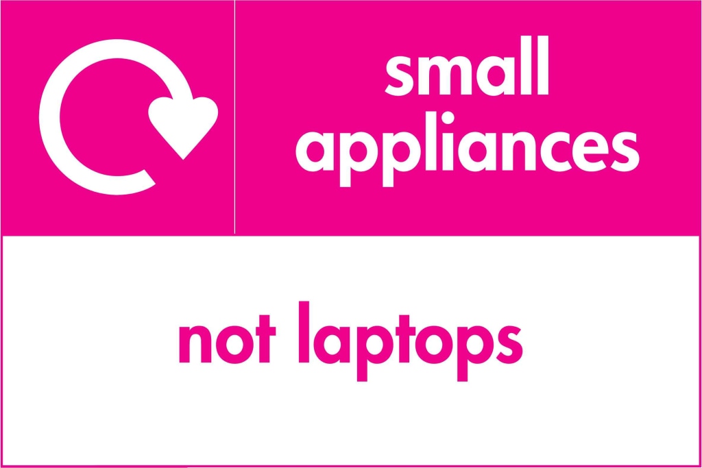 small appliances not laptops - Safety Decals Ltd