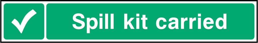Spill kit carried - Safety Decals Ltd
