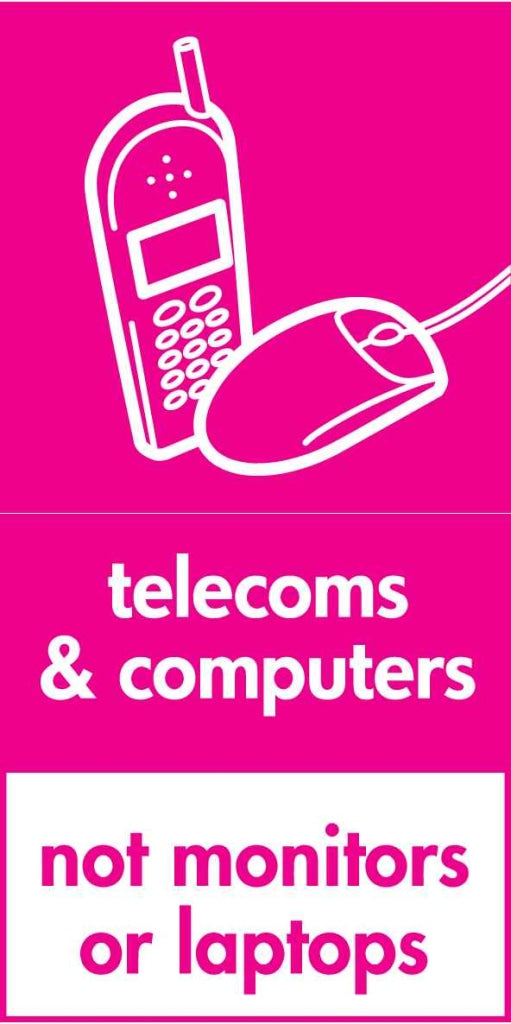 telecoms & computers not monitors - Safety Decals Ltd