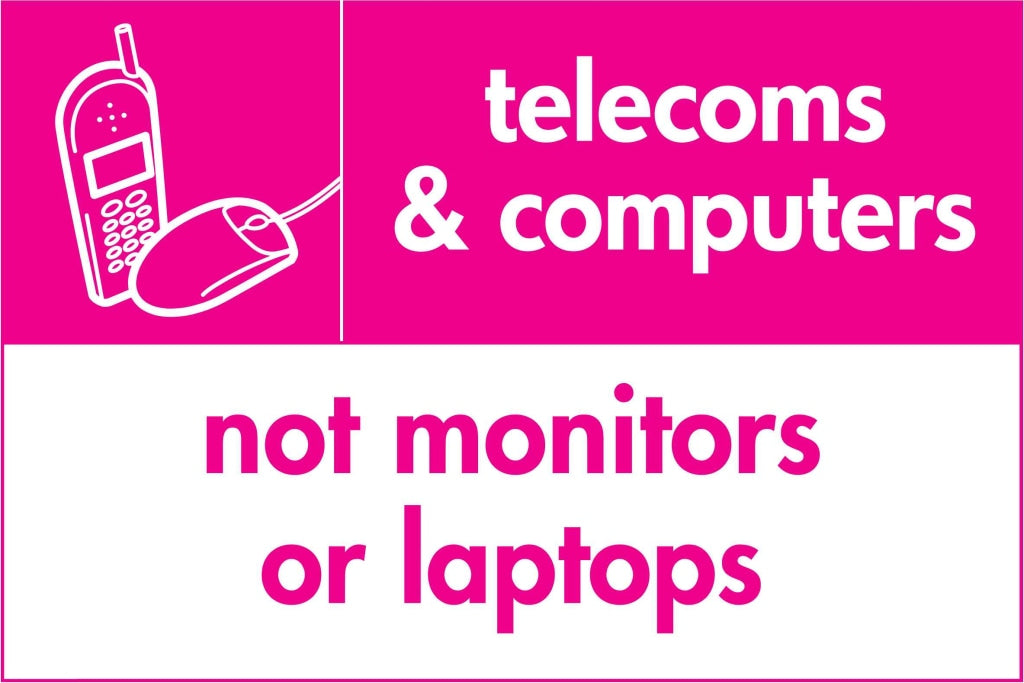 telecoms & computers not monitors or laptops - Safety Decals Ltd