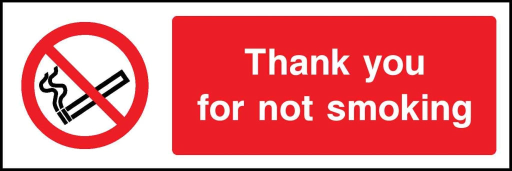 Thank you for not smoking - Safety Decals Ltd