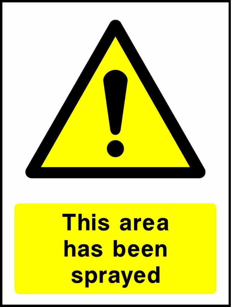 This area has been sprayed - Safety Decals Ltd