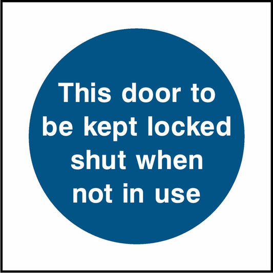 Fire Prevention - Keep Door Locked - Safety Decals Ltd