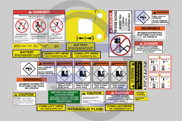 Upright Mx19 Safety Decal Sticker Kit