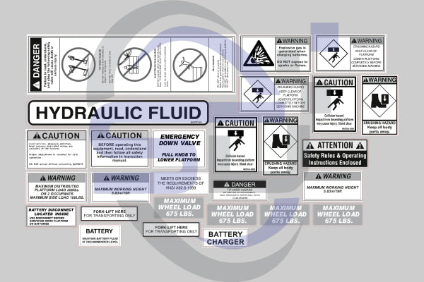 Upright Tm12 Safety Decal Sticker Kit