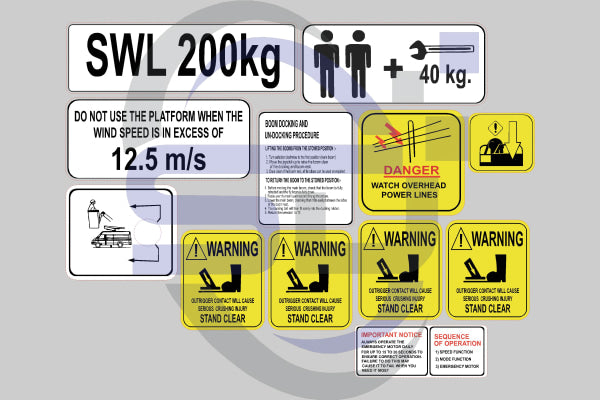 VersaLift Van Mount Safety Decal Kit - Safety Decals Ltd