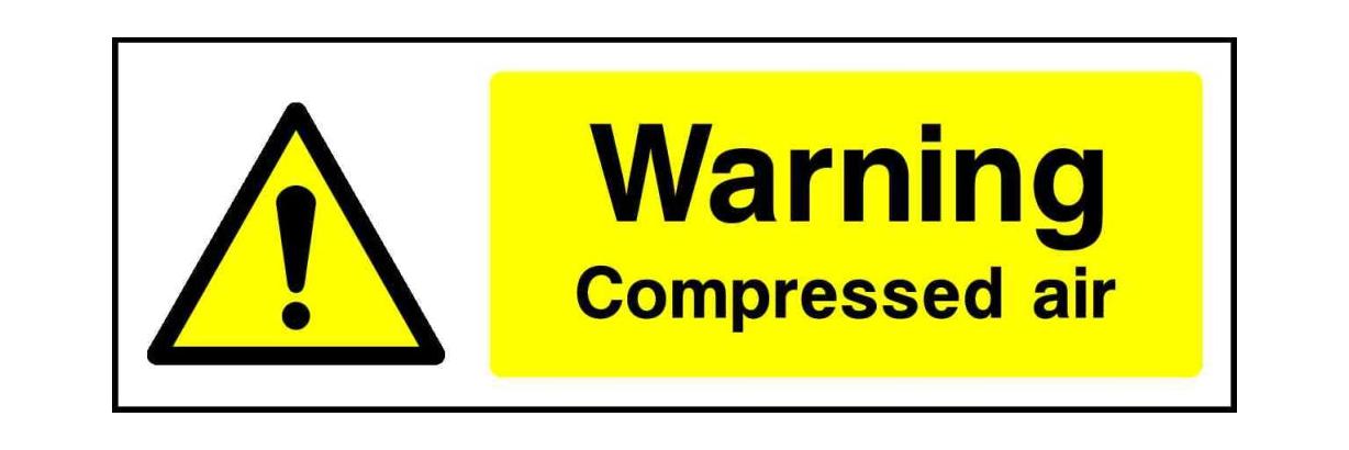 Warning Compressed Air (Copy) - Safety Decals Ltd