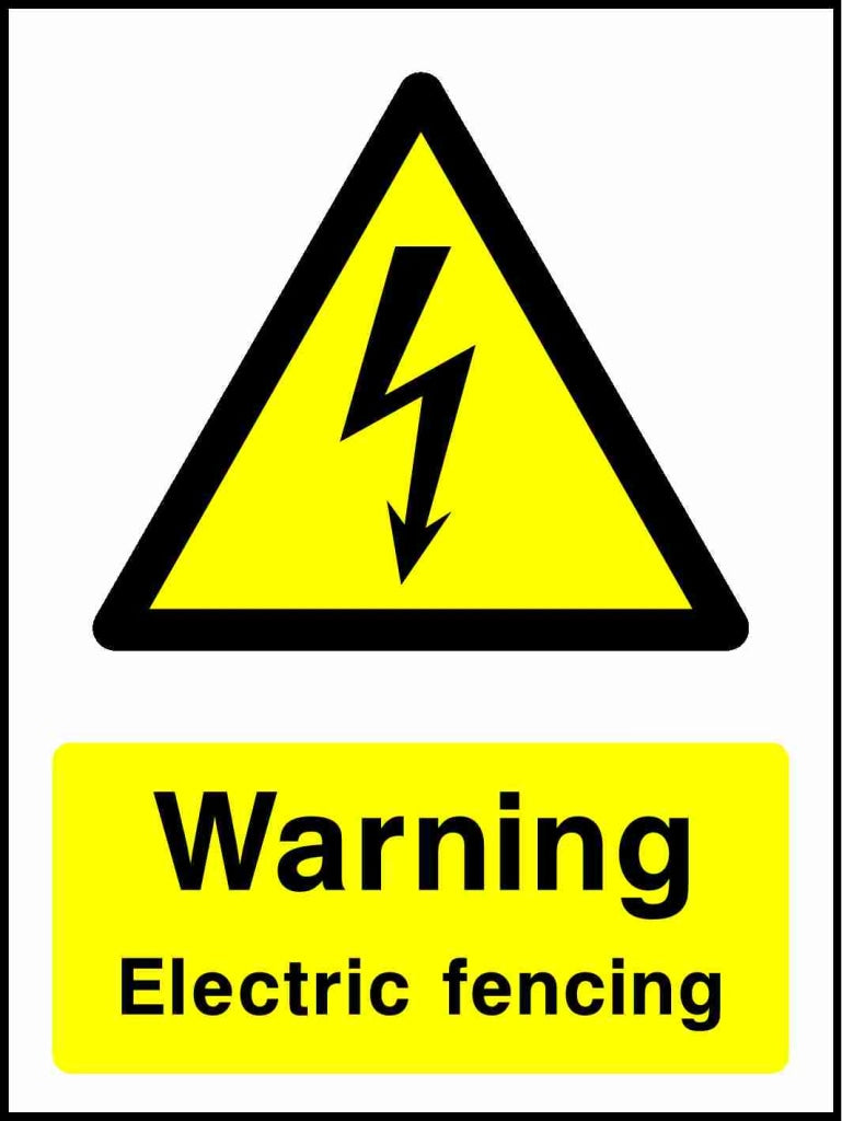 Warning Electric fencing - Safety Decals Ltd