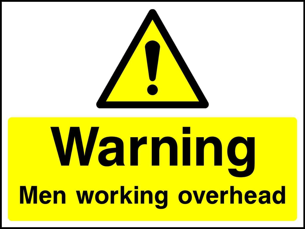 warning men working overhead - Safety Decals Ltd