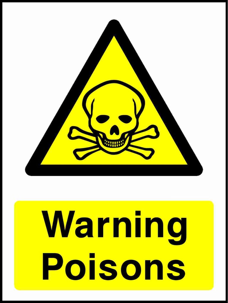 Warning Poisons - Safety Decals Ltd