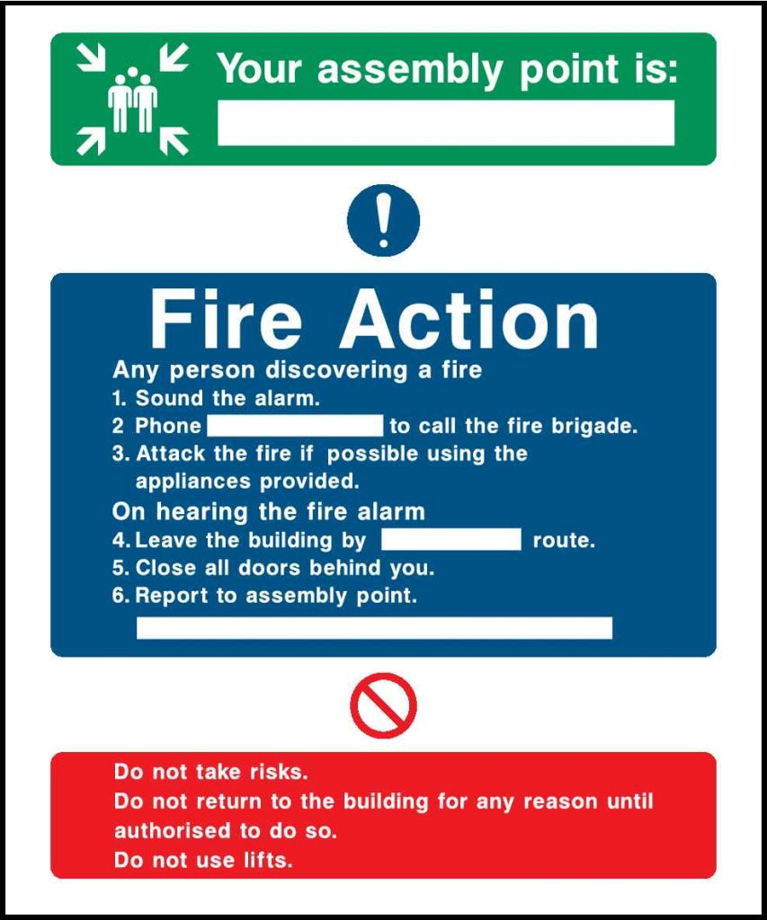 Fire Action Assembly Point - Safety Decals Ltd